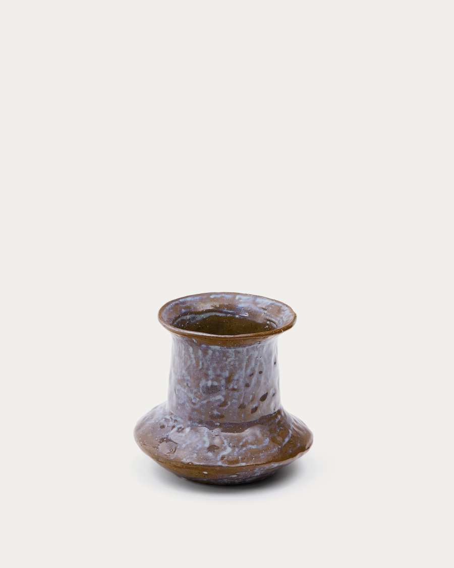 Japandi Keramikvase Braun 16 cm