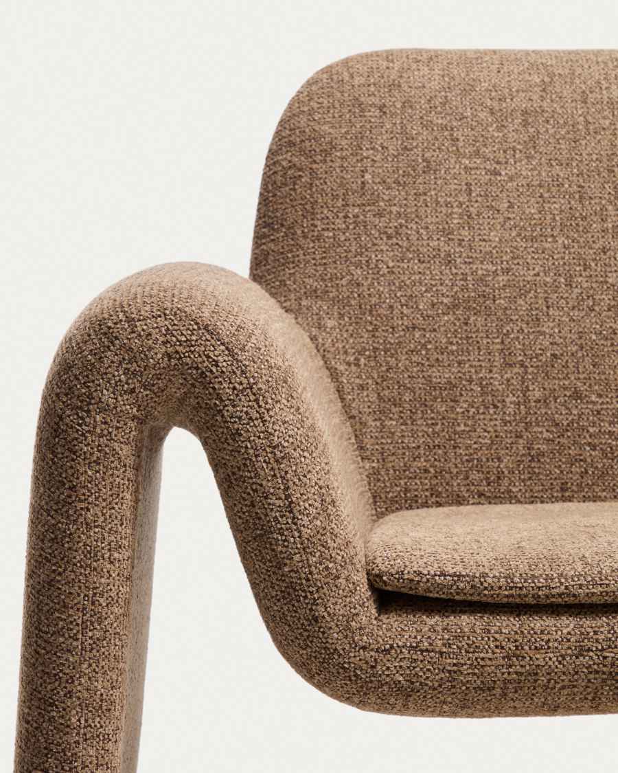Sessel Japandi Schokoladenbraun Chenille