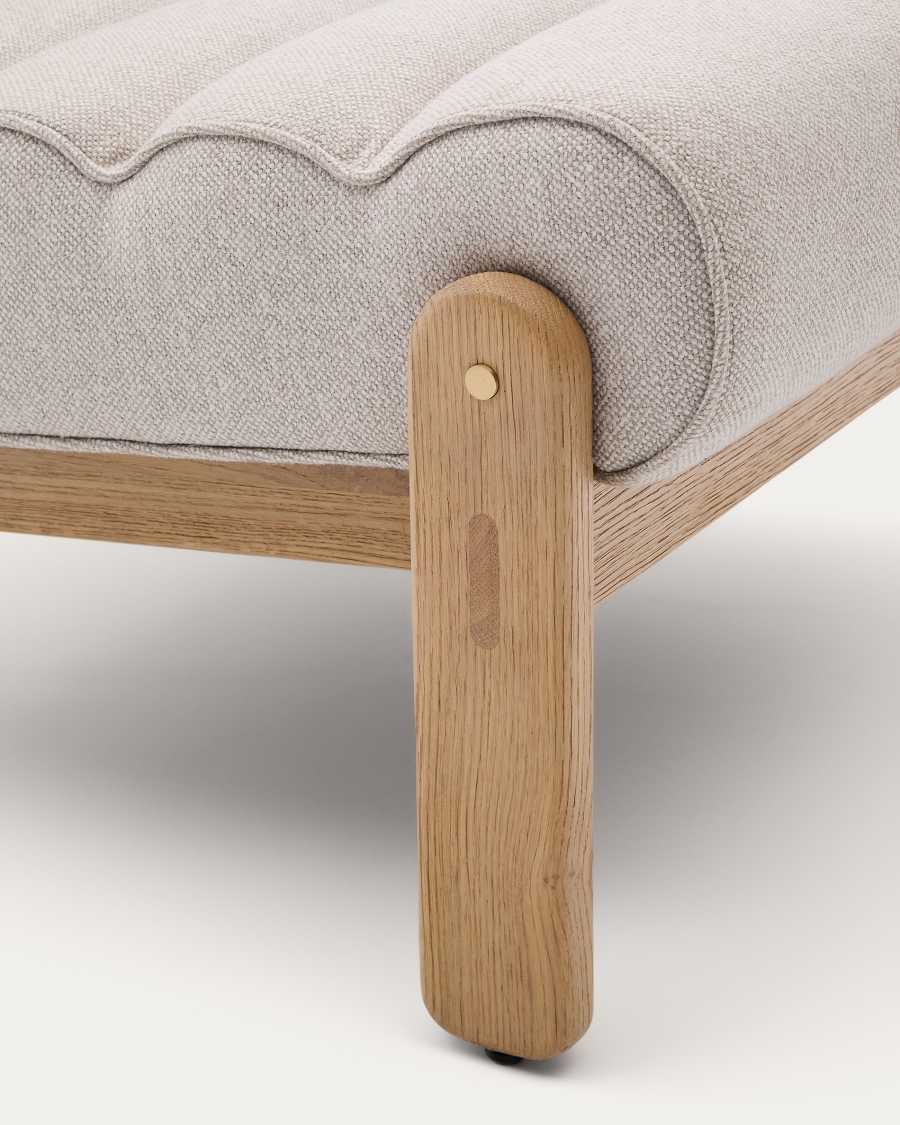 Sessel Japandi Beige Eichenholz Natur