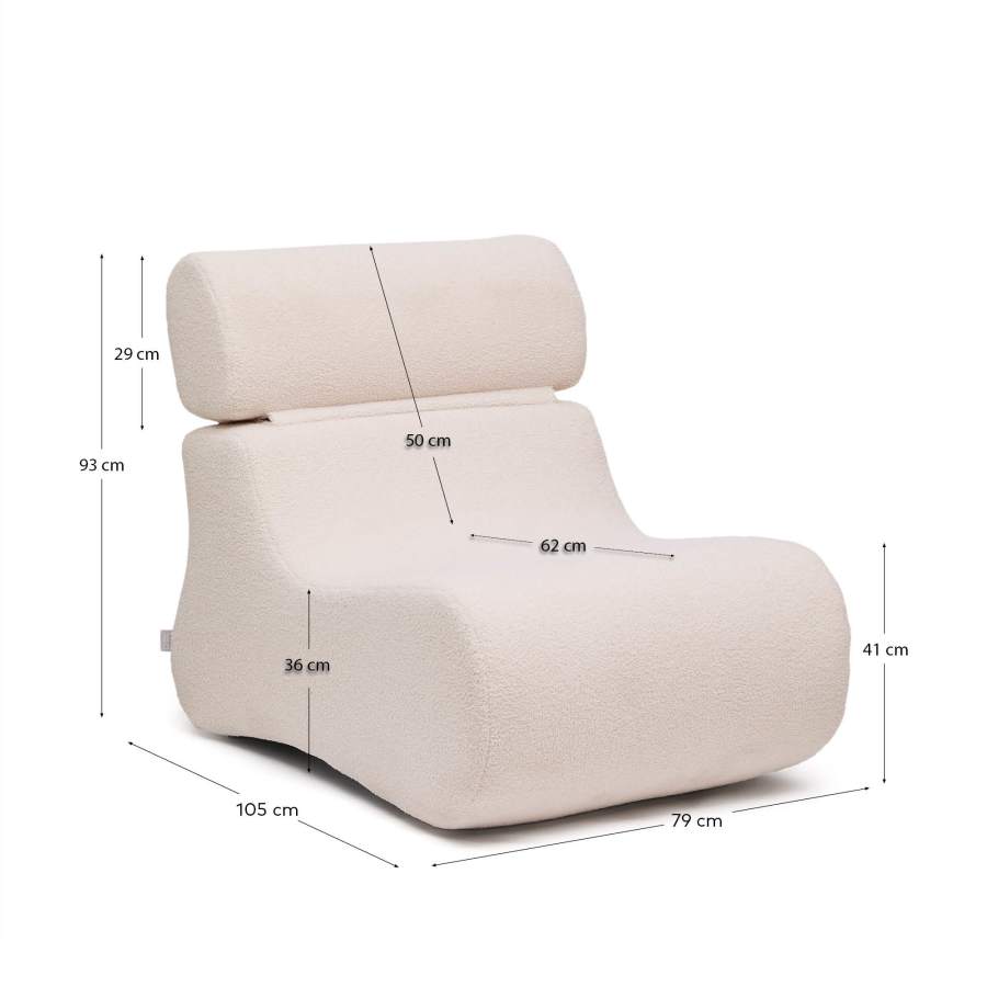 Sessel Japandi Ecru Bouclé