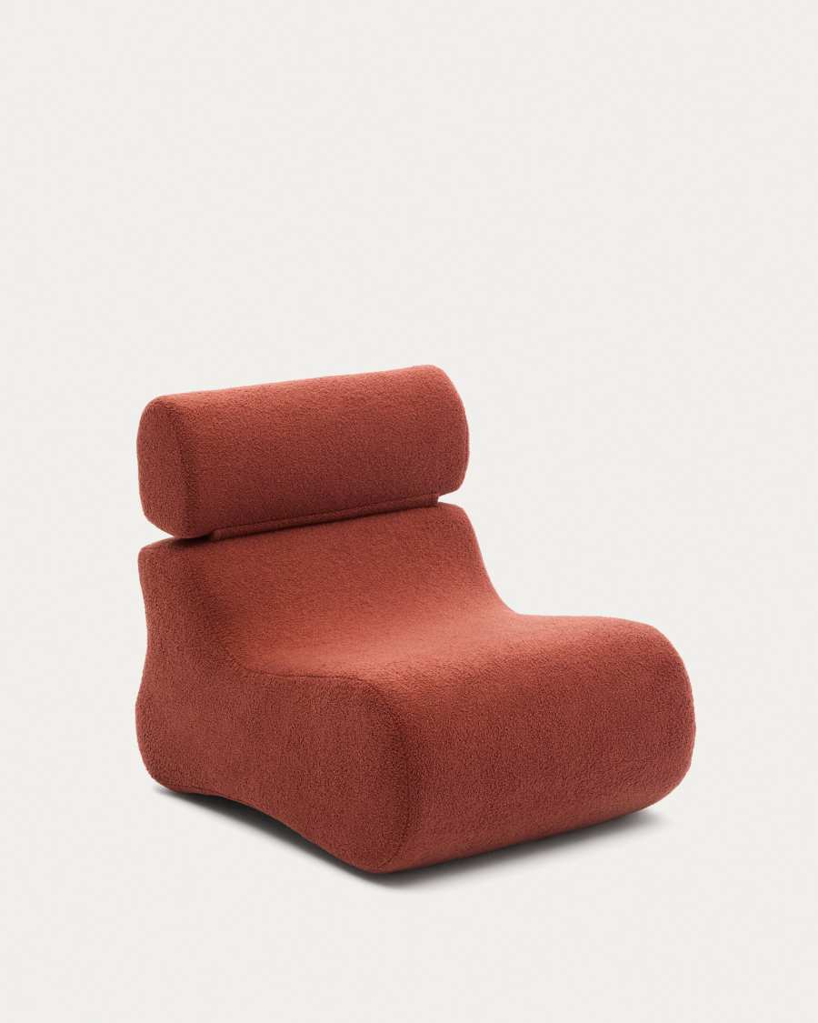 Sessel Japandi Terrakotta Bouclé