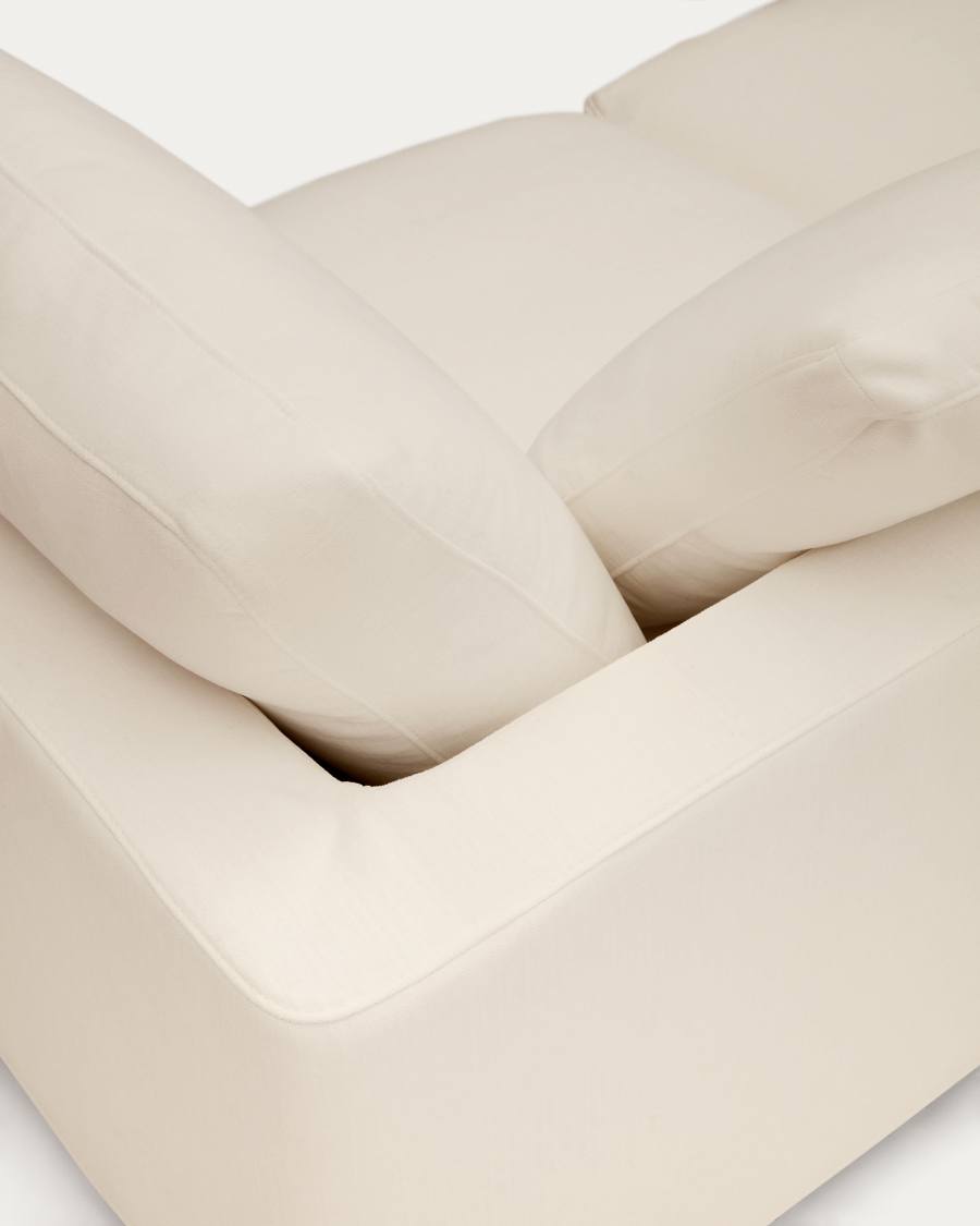 Chaiselongue Japandi Beige Chenille Links