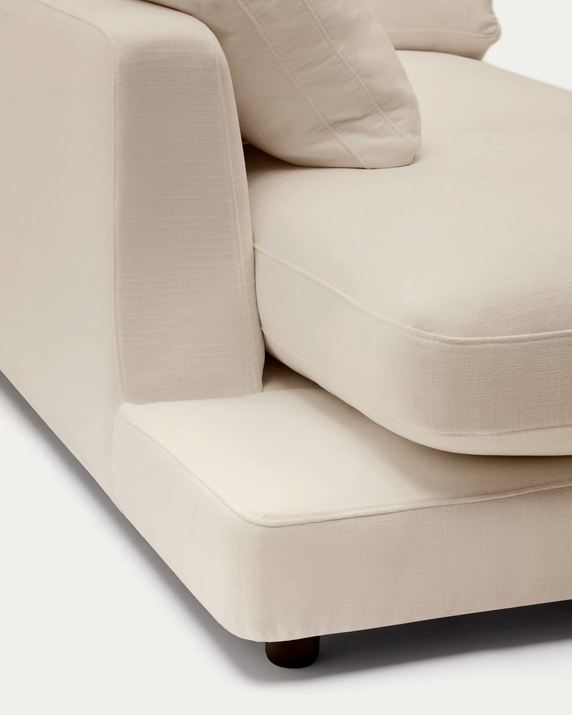 Chaiselongue Japandi Beige Chenille Links