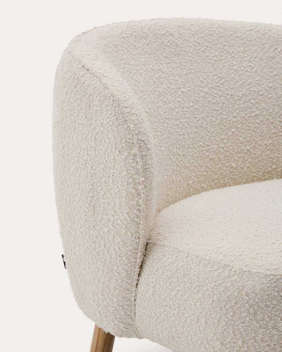 Sessel Japandi Weiß Schaffell Buche
