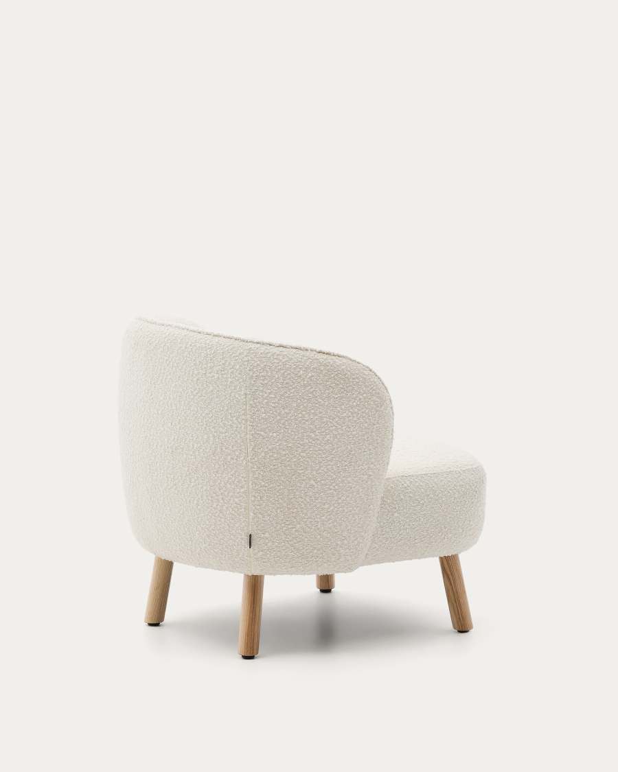 Sessel Japandi Weiß Schaffell Buche