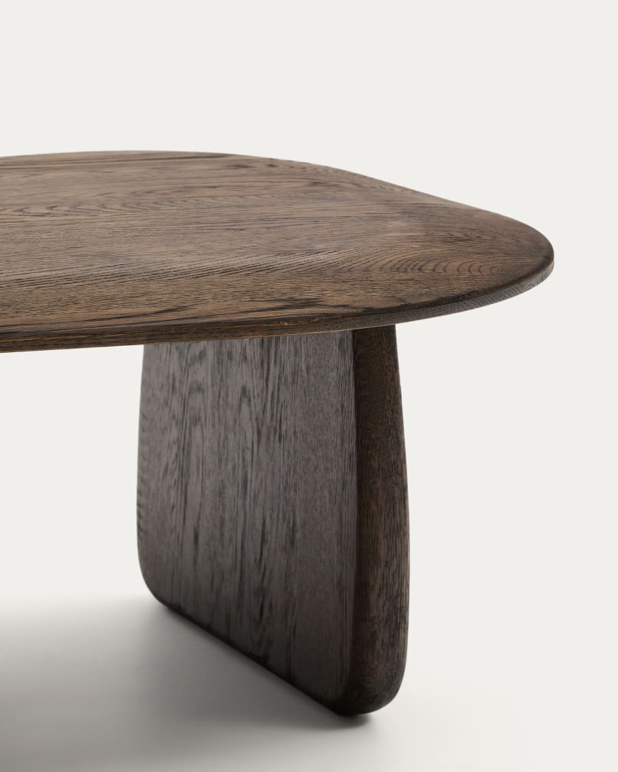 Dunkler Japandi Beistelltisch aus Holz