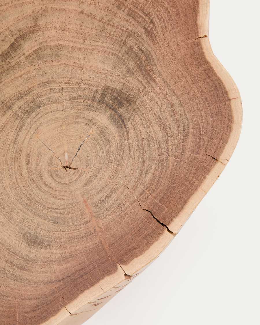 Couchtisch Japandi Akazienholz Gebleicht Stahl 49 cm