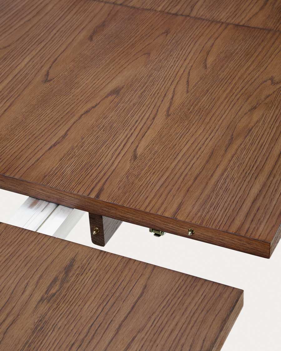 Japandi Ausziehtisch aus Eichenholz und Nussbaum, 200–250 cm