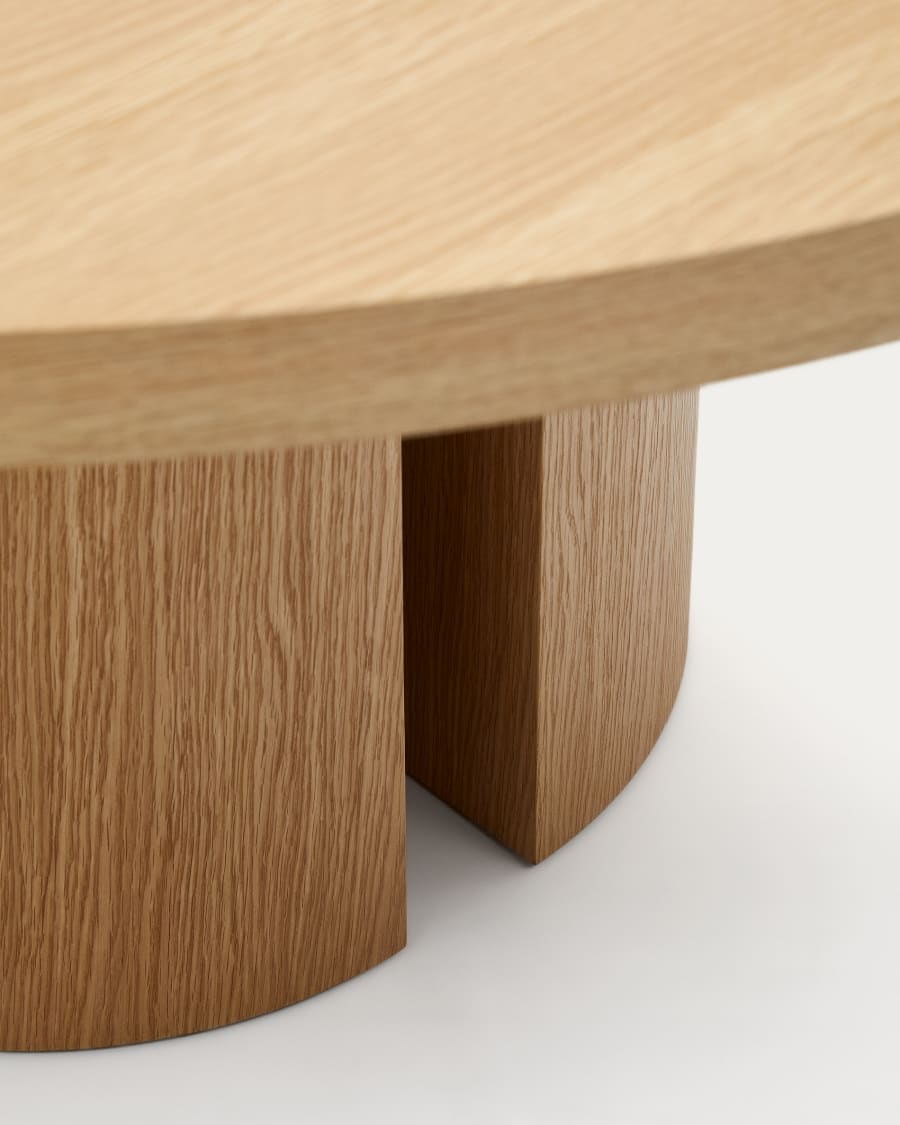 Japandi Couchtisch Rund aus Hellholz