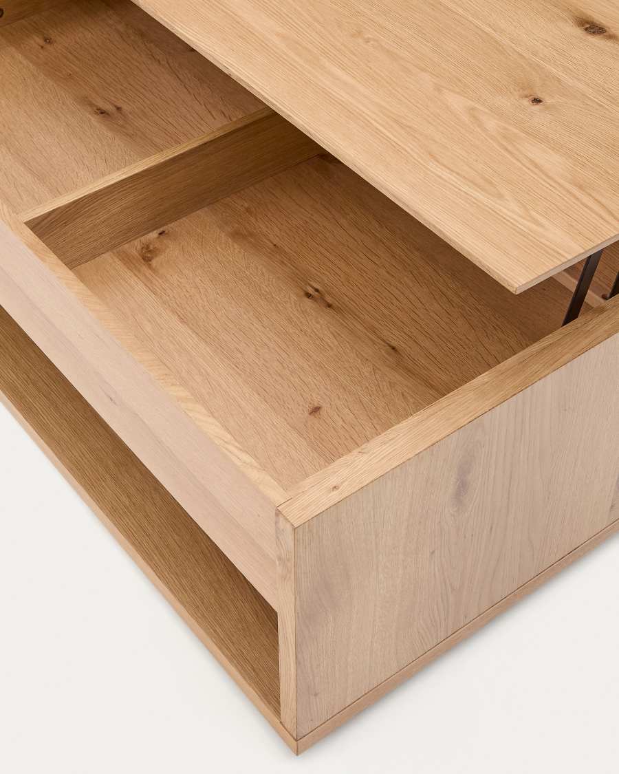 Couchtisch Japandi Eichenfurnier Natur Klappbar 120x60 cm