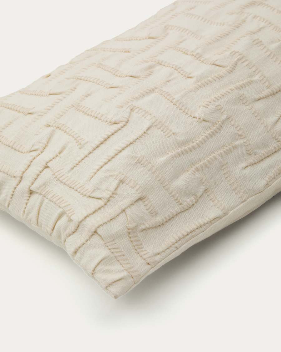 Kissenbezug Japandi Baumwolle Stickerei Beige 30x50 cm