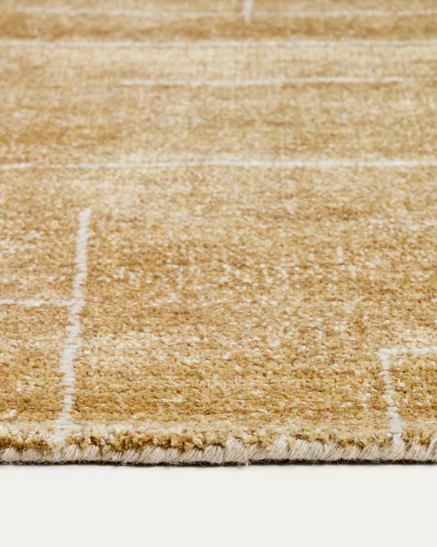 Teppich Japandi Wolle Viskose Senf 160x230 cm