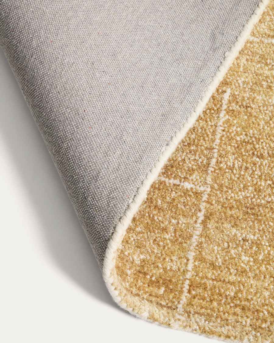 Teppich Japandi Wolle Viskose Senf 160x230 cm