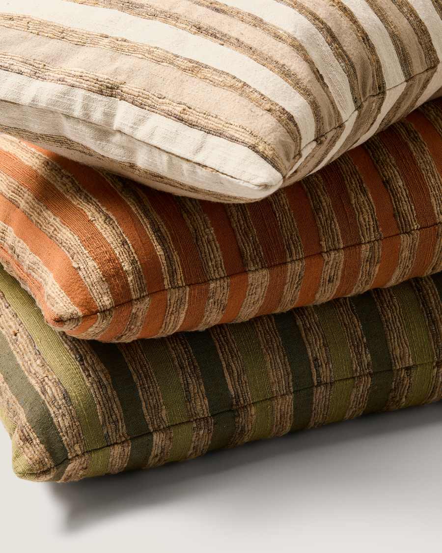 Japandi Kissenbezug Seide Jacquard Ecru 40x60 cm
