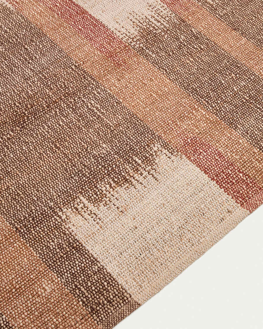 Teppich Japandi Jute Mehrfarbig Ikat 200x300 cm