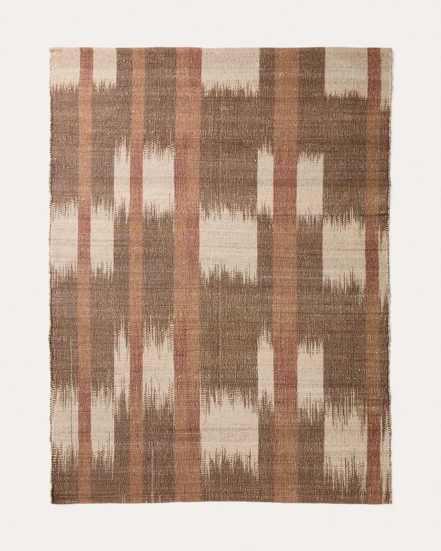 Teppich Japandi Jute Mehrfarbig Ikat 200x300 cm