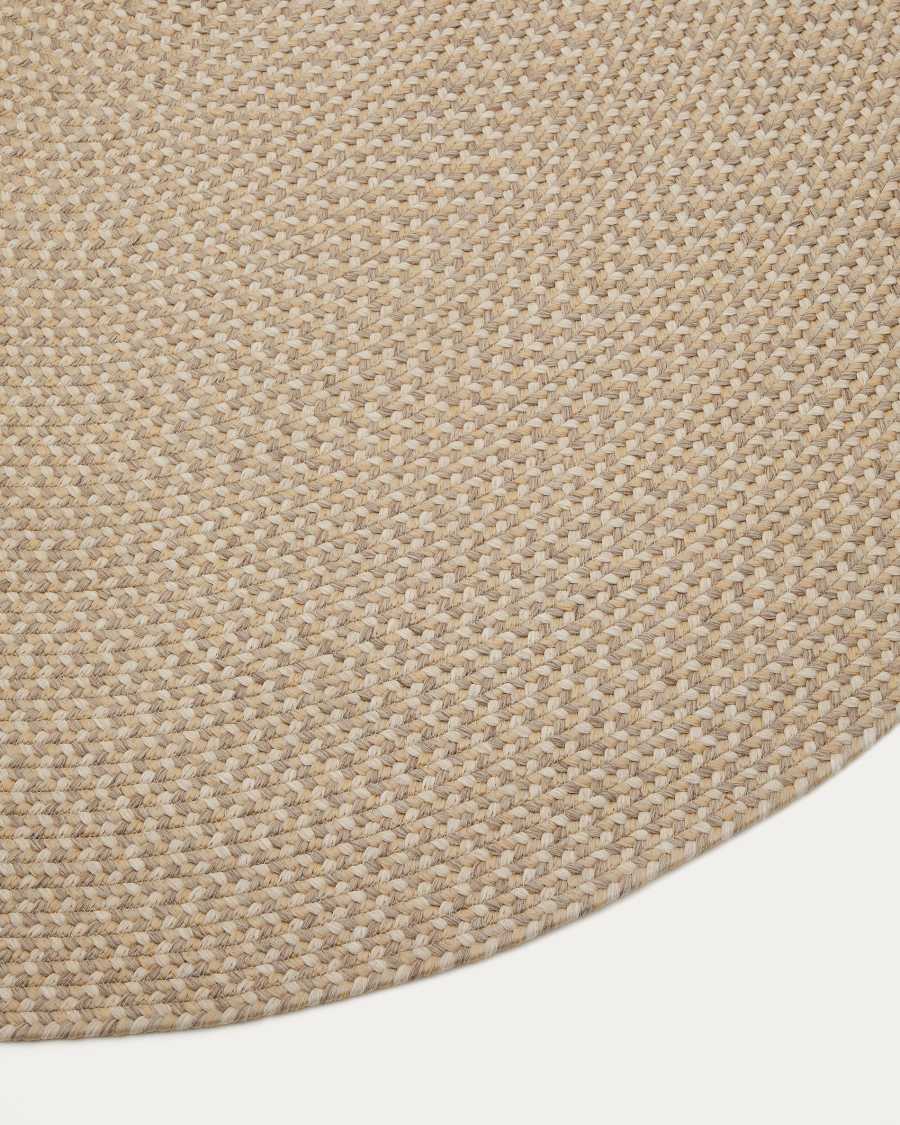 Japandi Teppich aus PET, Oval, Beige, 160 x 230 cm
