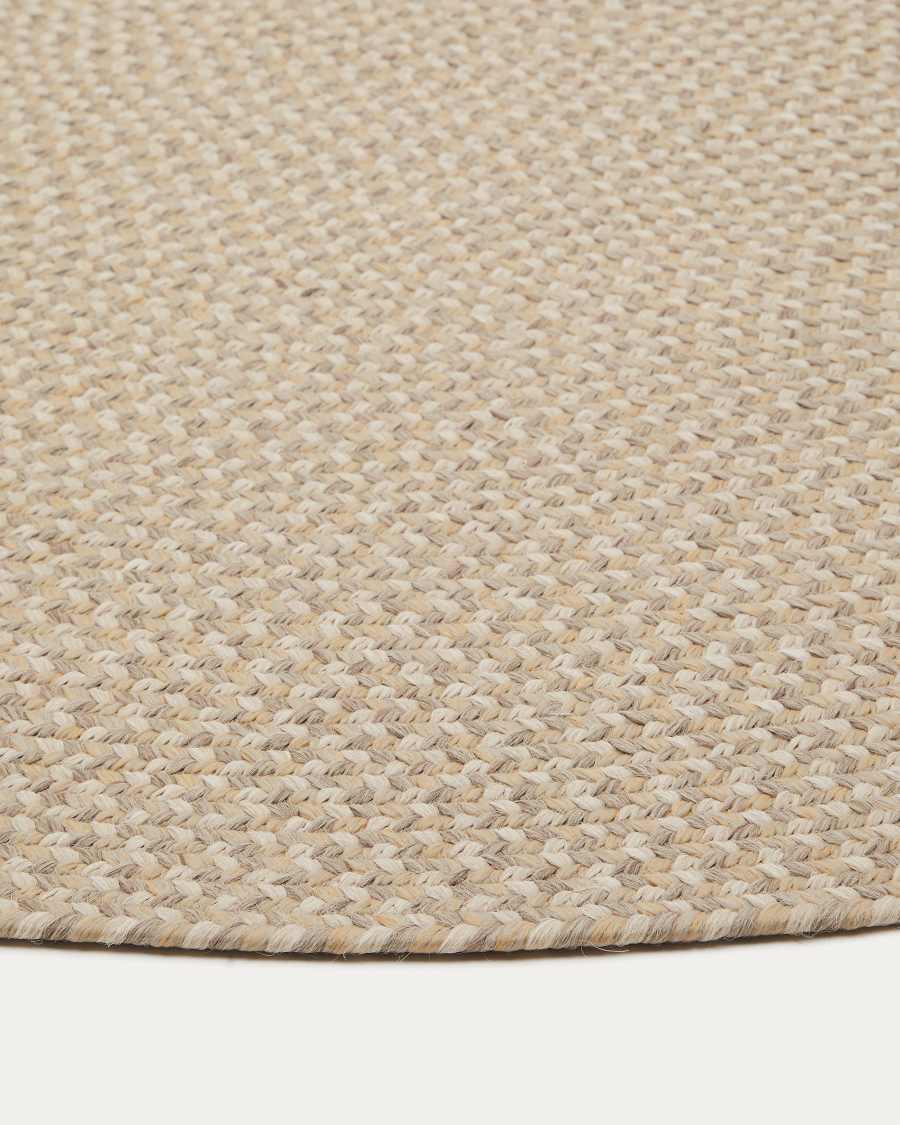 Japandi Teppich aus PET, Oval, Beige, 160 x 230 cm