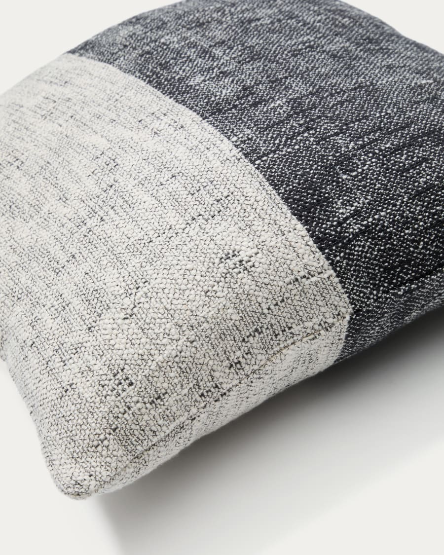 Grauer Baumwolle Japandi Kissenbezug