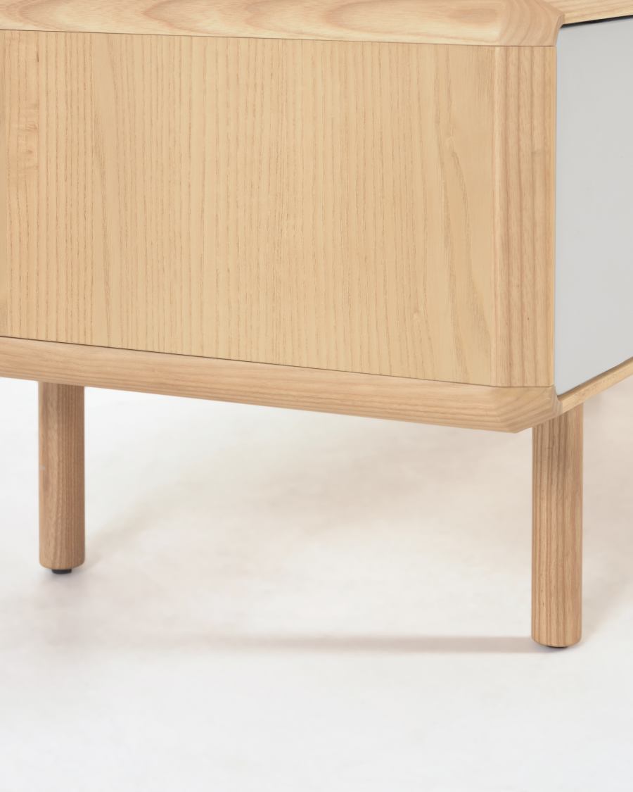 TV-Schrank Japandi Eschenholz 2 Türen 180x41 cm