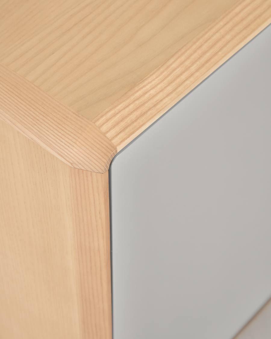 TV-Schrank Japandi Eschenholz 2 Türen 180x41 cm
