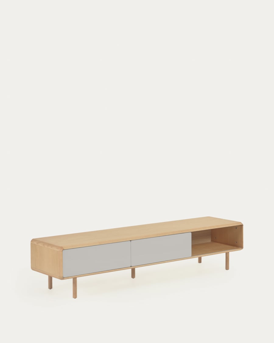 TV-Schrank Japandi Eschenholz 2 Türen 180x41 cm