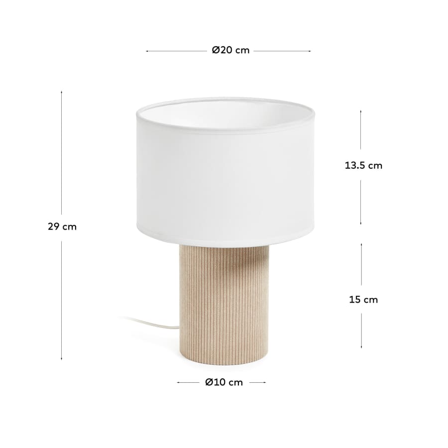 Japandi Tischlampe mit Kordel in Beige
