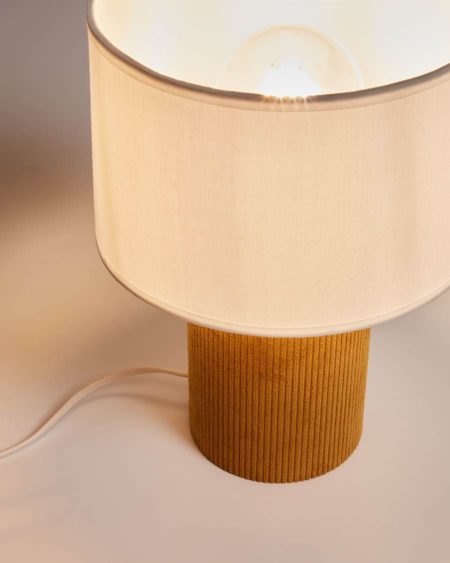 Tischlampe Japandi Kordel Senfgelb