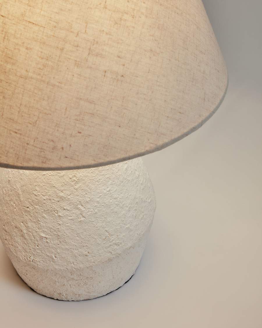 Tischlampe Japandi Magnesia Weiß