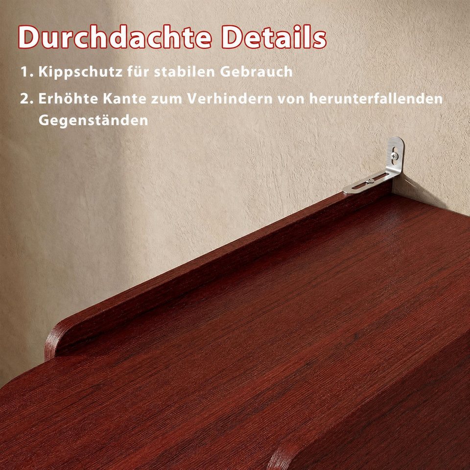 Schmaler Japandi Nachttisch mit Rattanfront