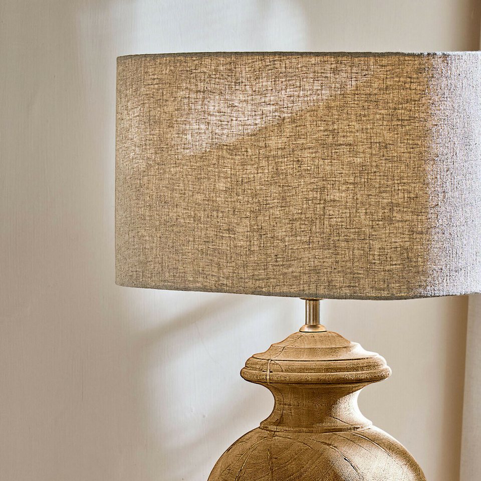 Japandi Tischleuchte Beige Braun