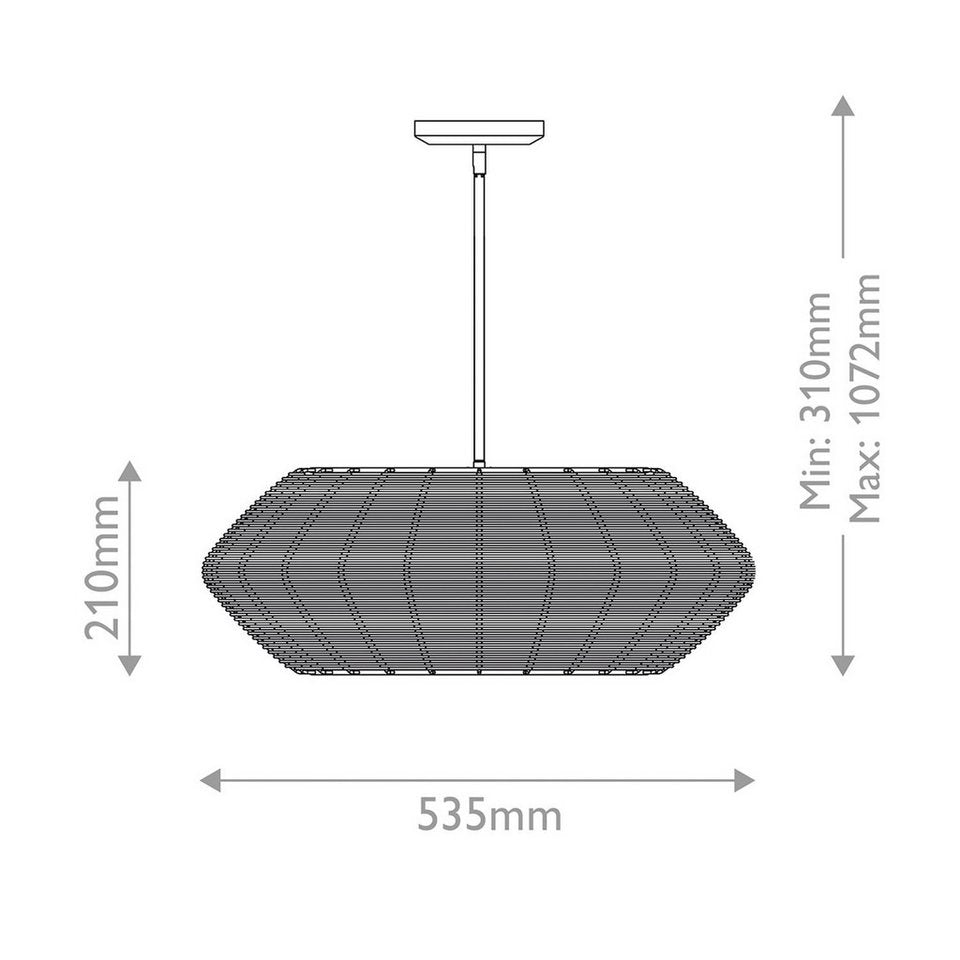 Pendelleuchte Japandi Schwarz aus Rattan und Metall