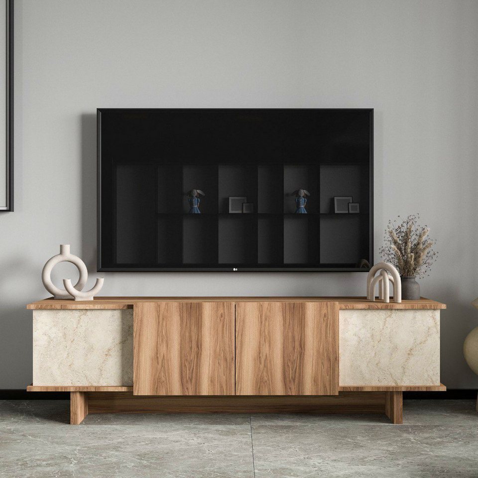 Japandi TV-Board im Boho-Design