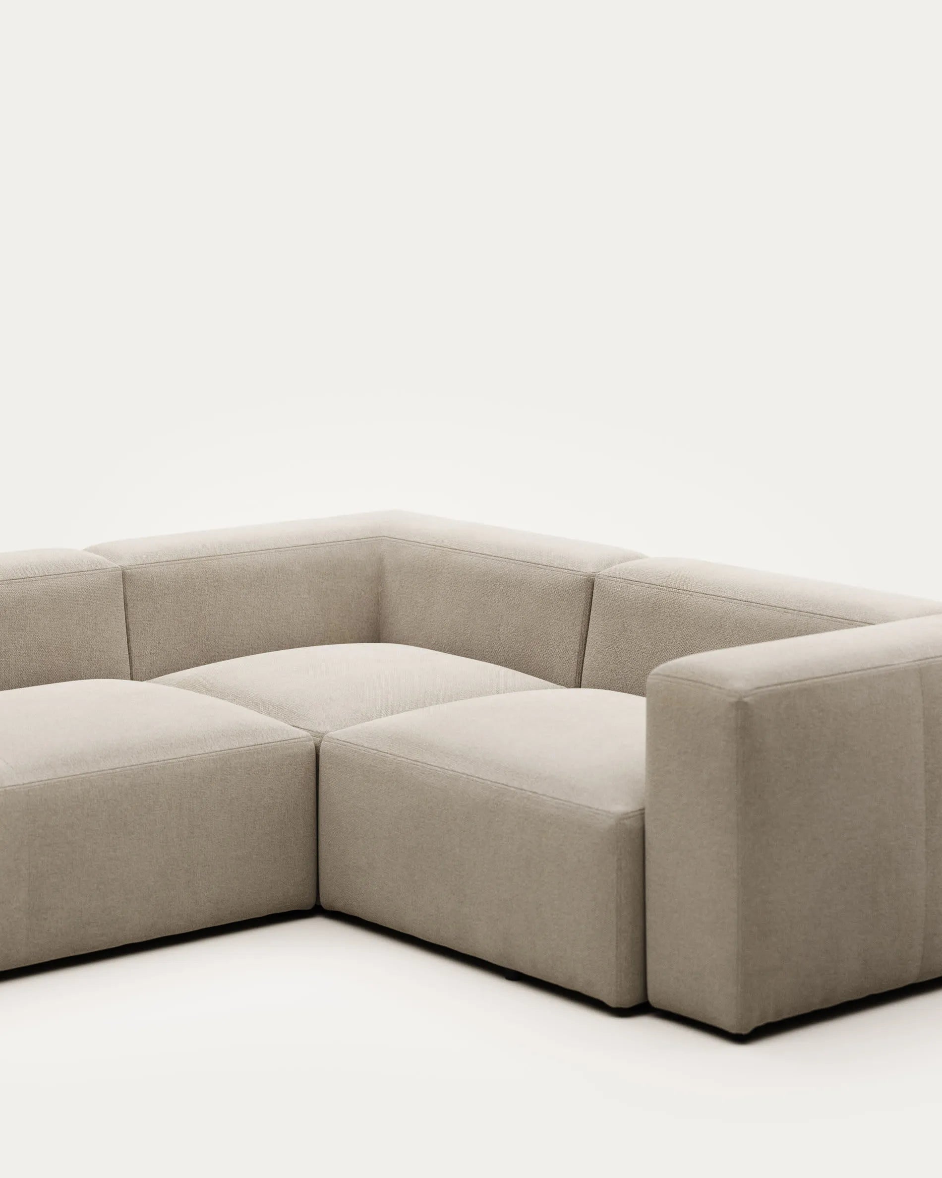 Beige Japandi Ecksofa 3-Sitzer