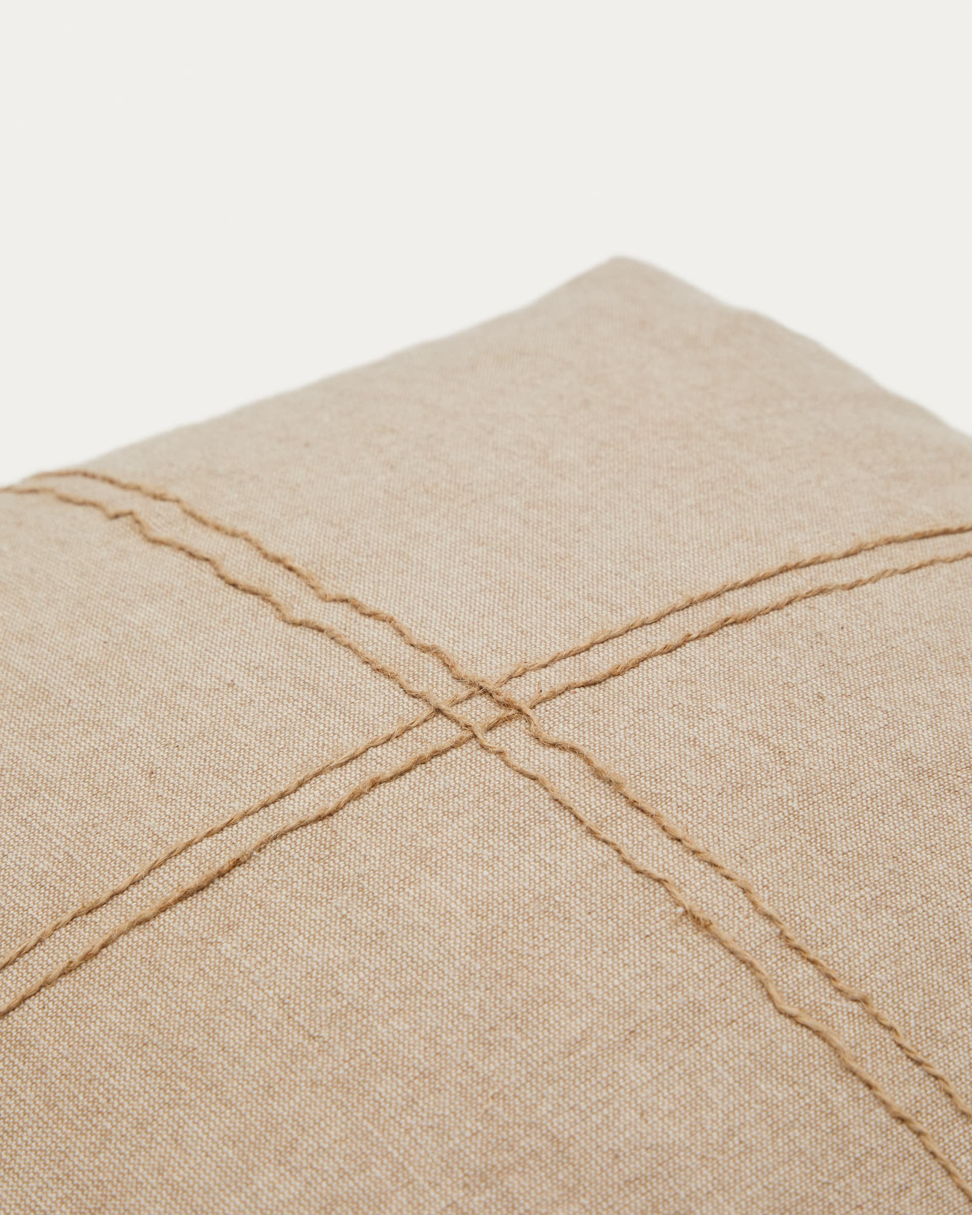 Beige Leinen Kissenbezug Japandi Stil