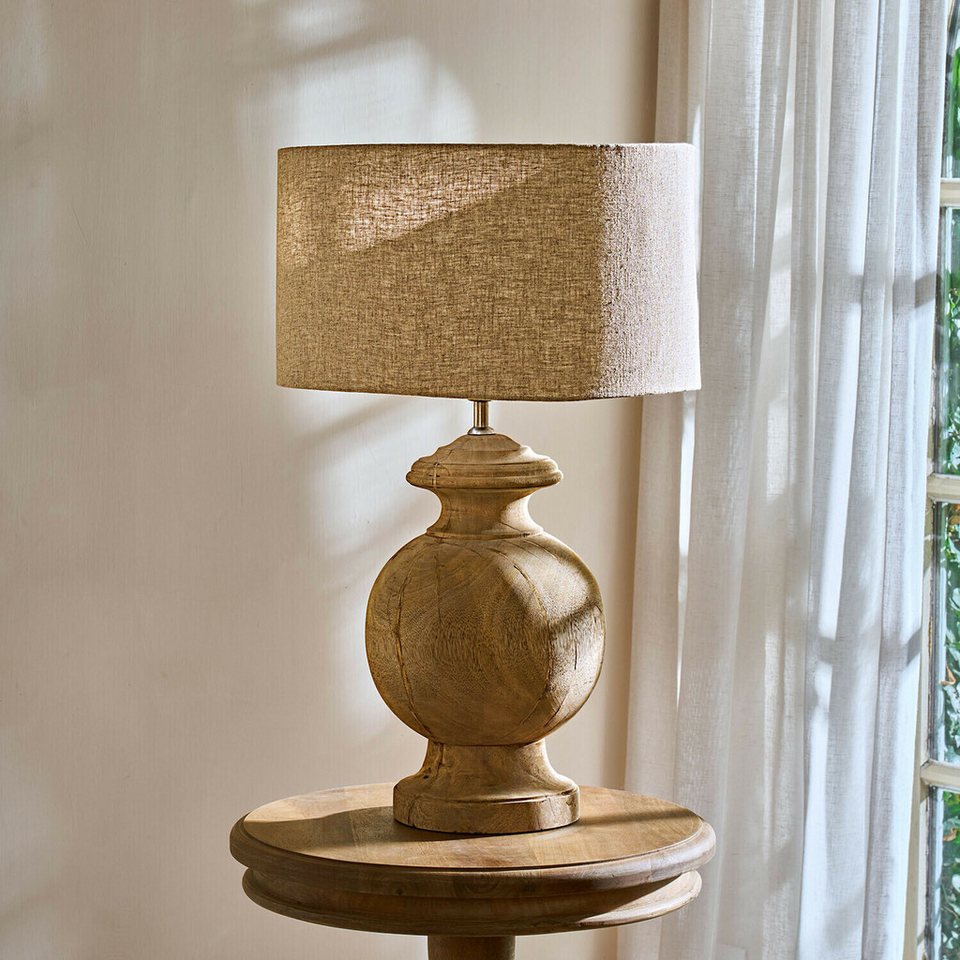 Japandi Tischleuchte Beige Braun
