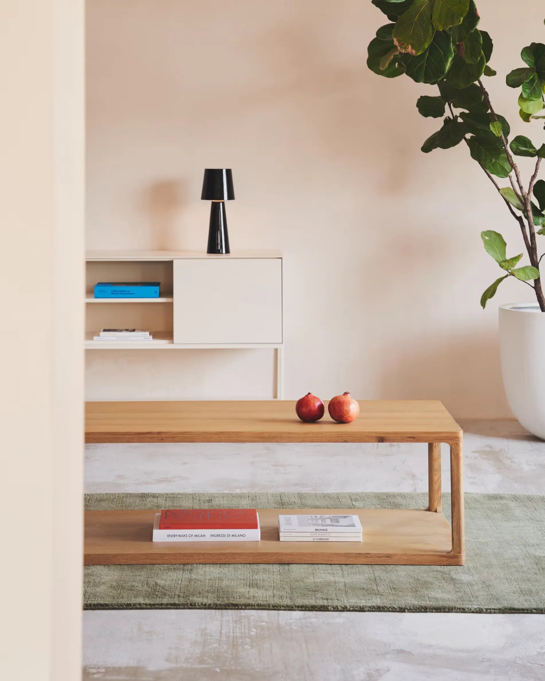 Japandi Couchtisch Rechteckig Helles Holz