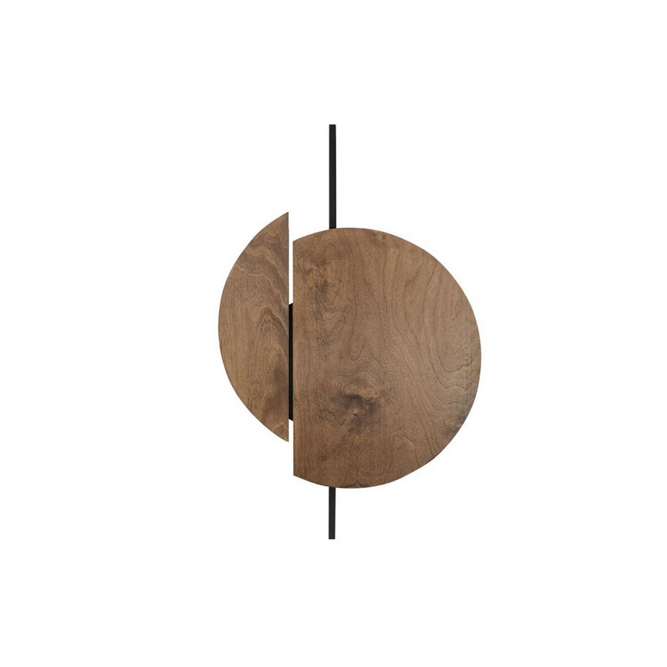 Japandi-Wandleuchte Schwarz mit dunklem Holz