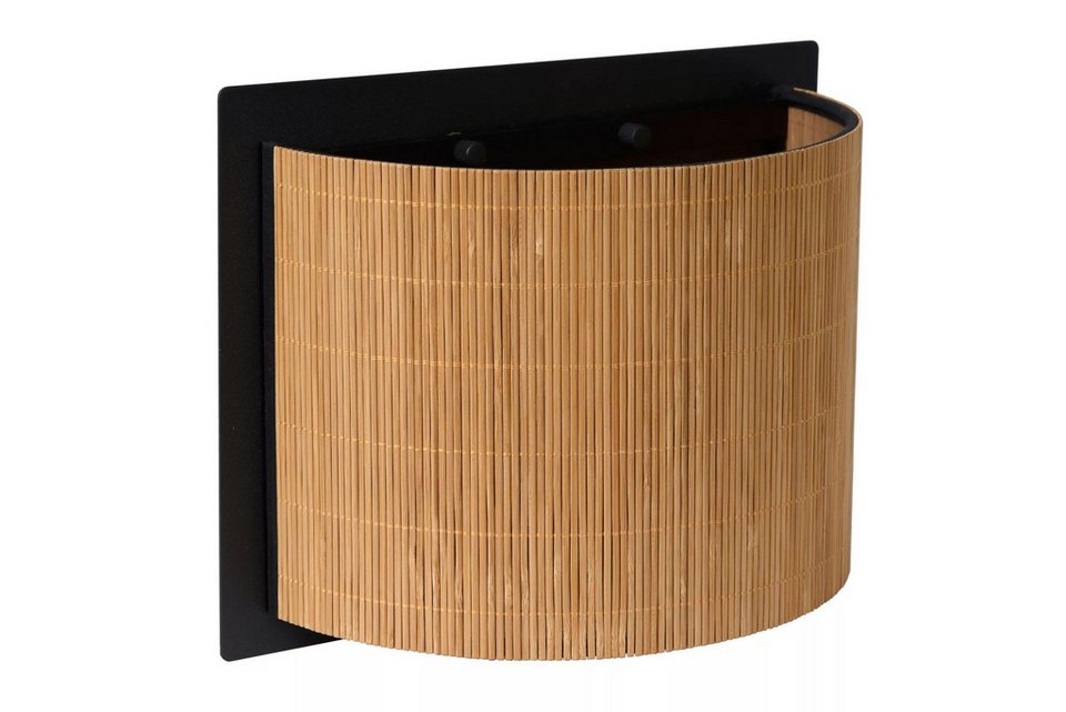 Wandleuchte Japandi Schwarz Natur aus Holz und Metall