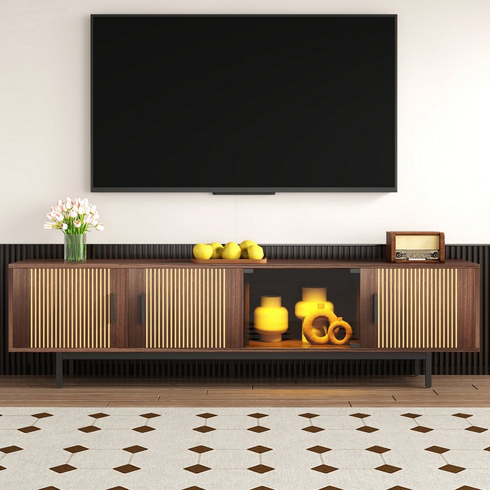 Japandi Lowboard mit geschnitzter Front und LED