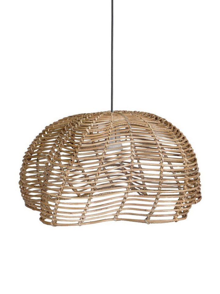 Handgeflochtene Japandi Outdoor-Pendelleuchte aus Rattan