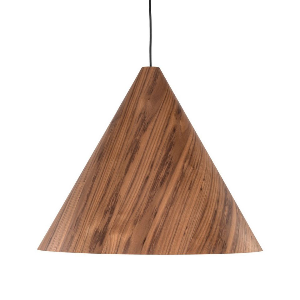Japandi Pendelleuchte Schwarz Eiche aus Holz und Metall