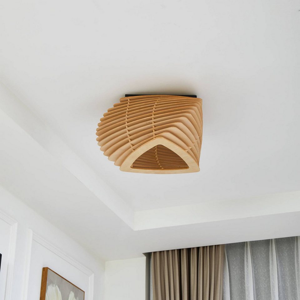 Japandi LED-Deckenleuchte aus Holz