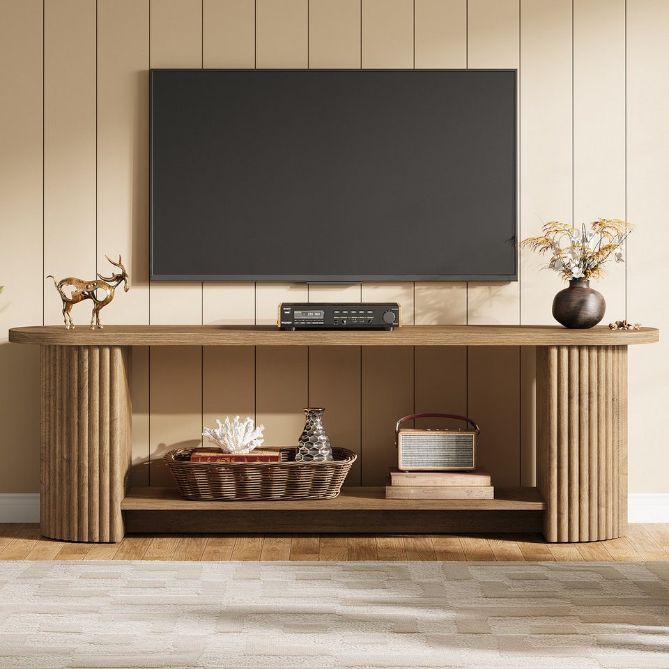 Japandi TV-Board im Landhausstil mit Ablage