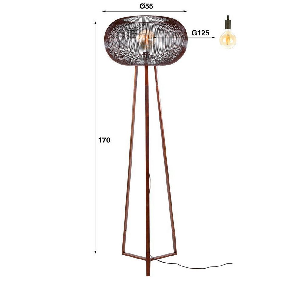 Schwarze Japandi Stehlampe