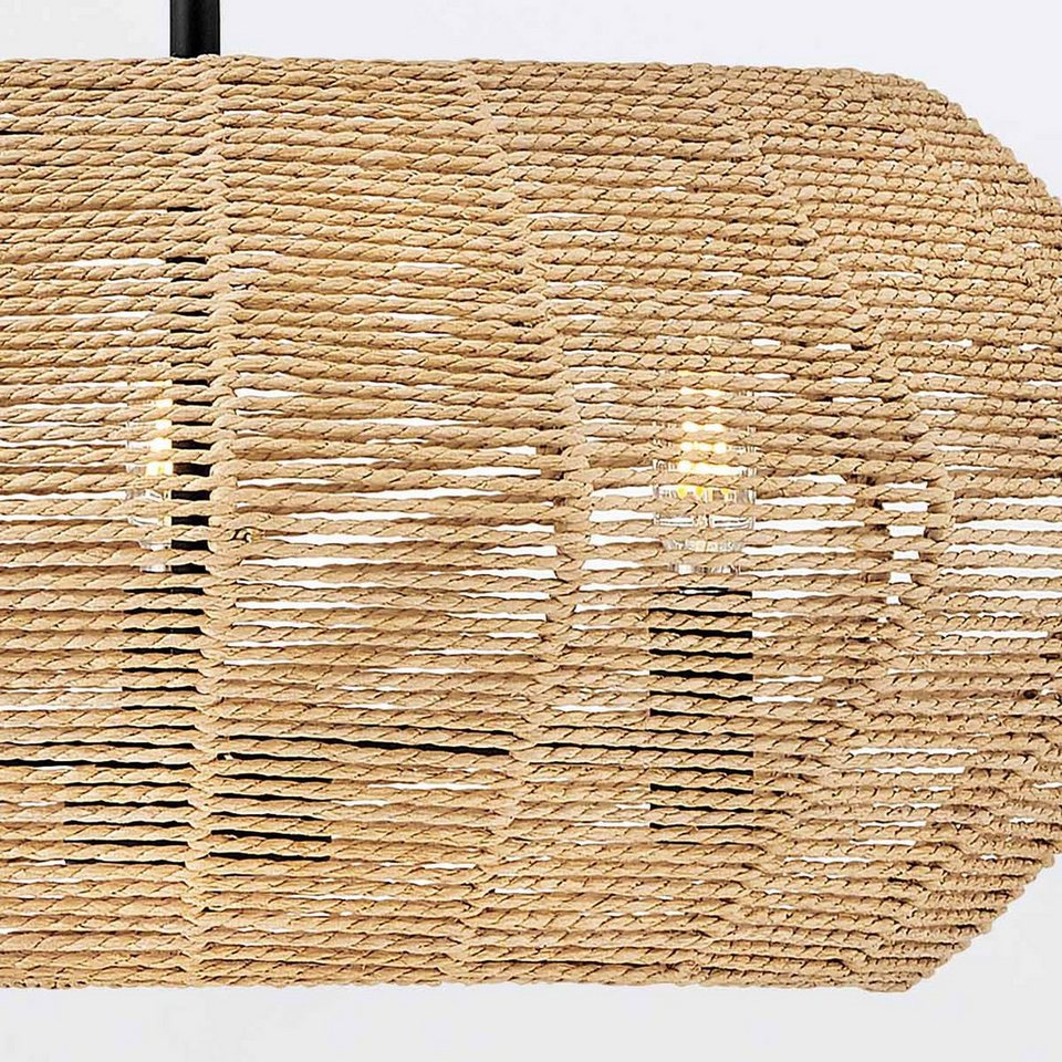 Japandi Rattan-Pendelleuchte mit Korbschirm