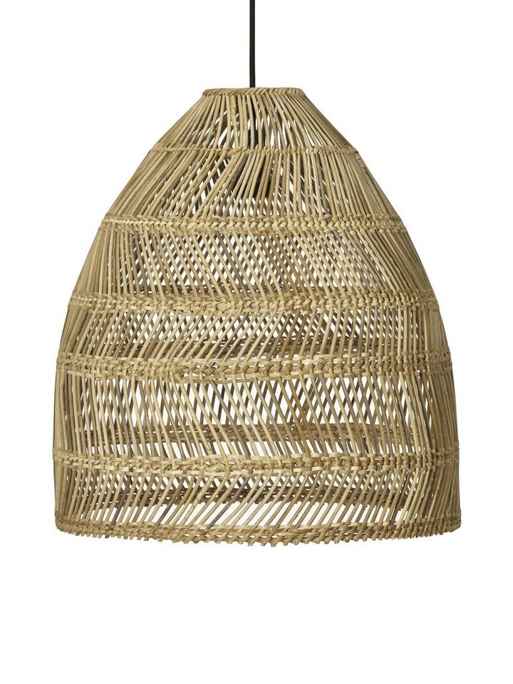 Handgeflochtene Japandi Outdoor-Pendelleuchte aus Naturfasern