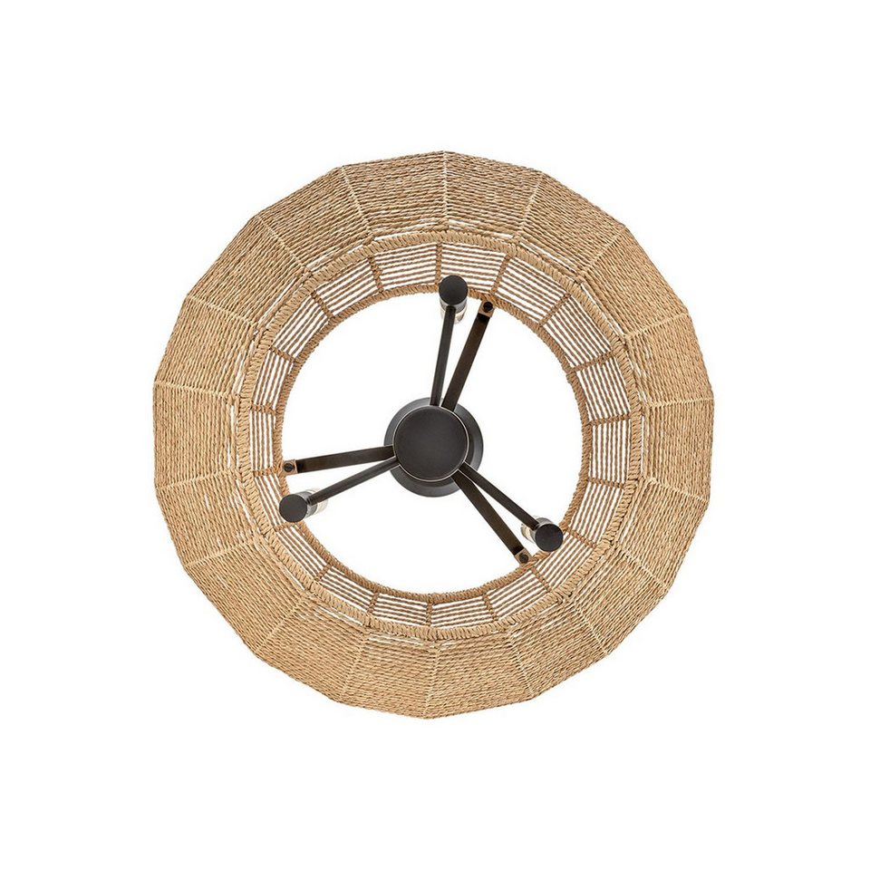 Japandi Rattan-Pendelleuchte mit Korbschirm