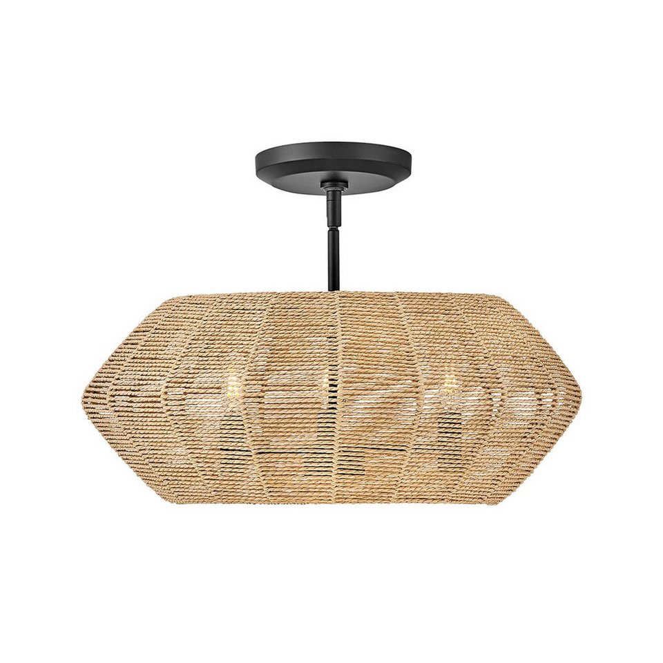 Japandi Rattan-Pendelleuchte mit Korbschirm