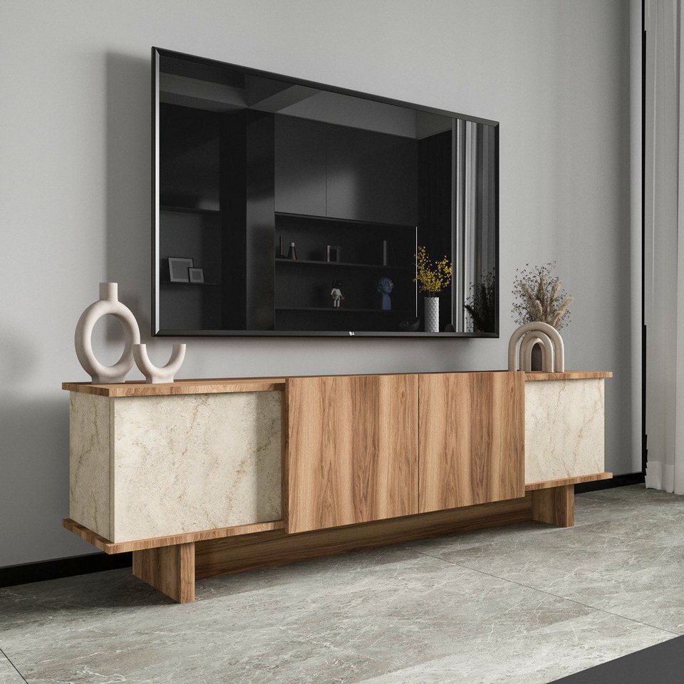 Japandi TV-Board im Boho-Design